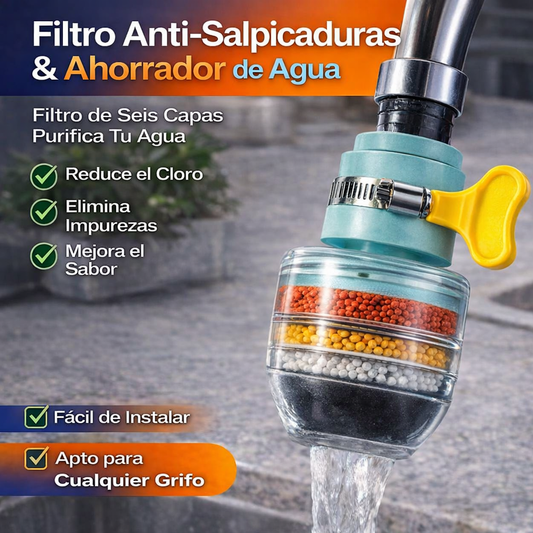 Filtro para grifo de 6 capas anti-salpicaduras