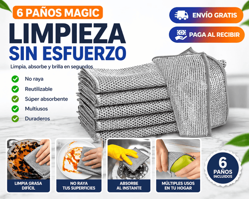 Paños Magic Multiuso x6 | Limpia Sin Rayar + Envío Gratis
